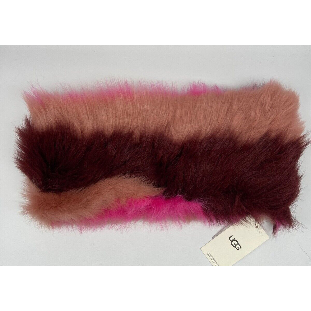 UGG Snood Genuine Sheepskin Womens One‎ Size BRIGHT PINK MULTI Ski Scarf